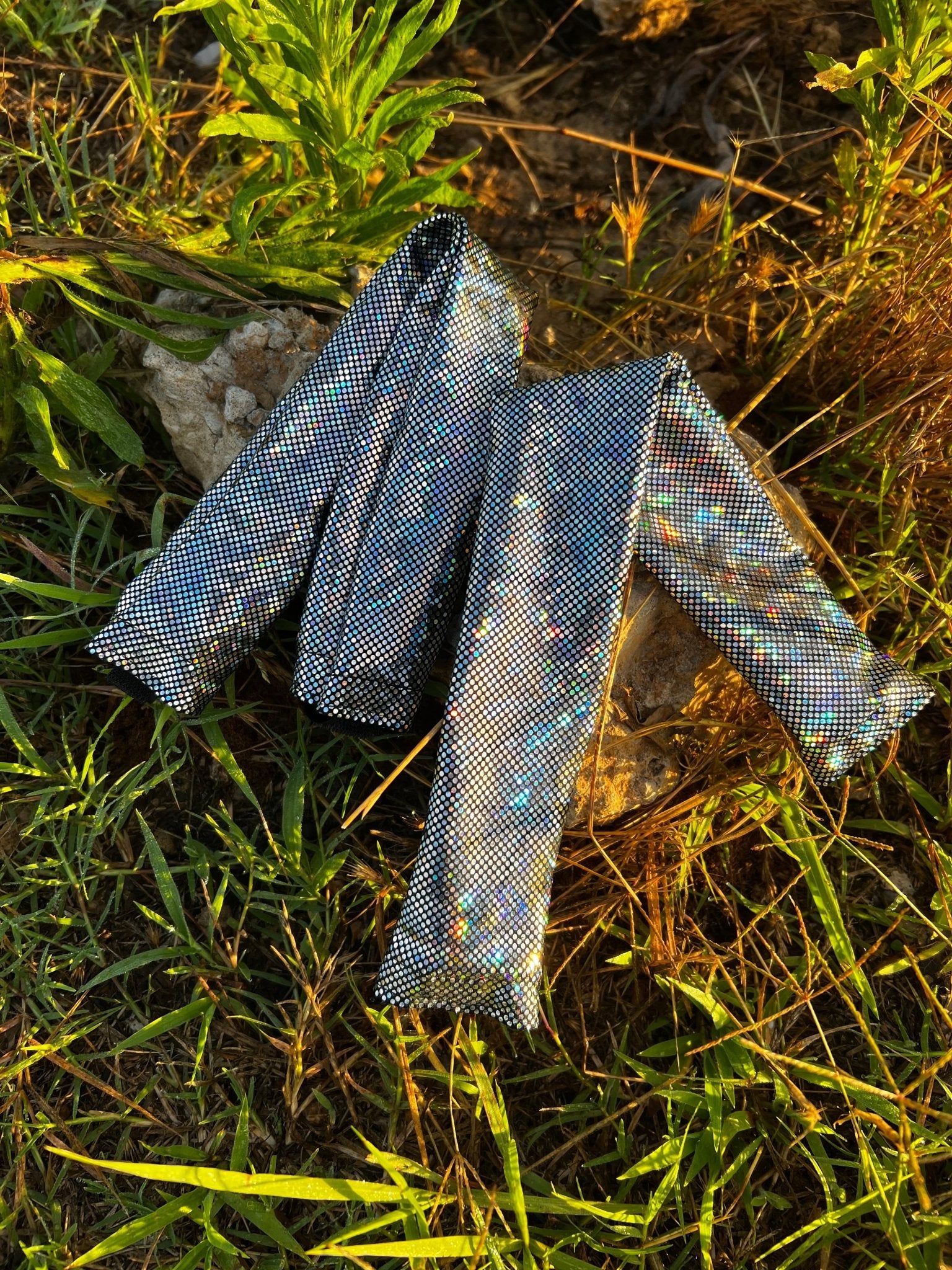 Silver Kaleidoscope Breast Collar Cover (Covers ONLY) - Riverside Rodeo Shirts