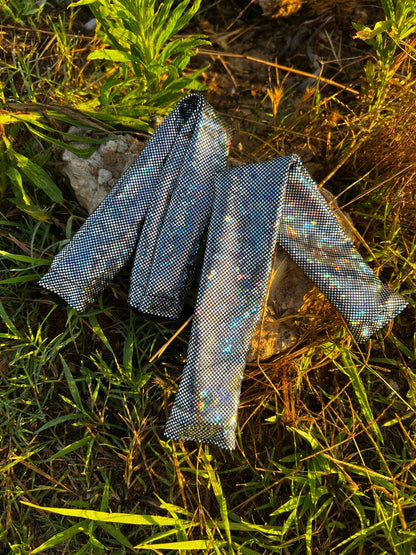Silver Kaleidoscope Breast Collar Cover (Covers ONLY) - Riverside Rodeo Shirts