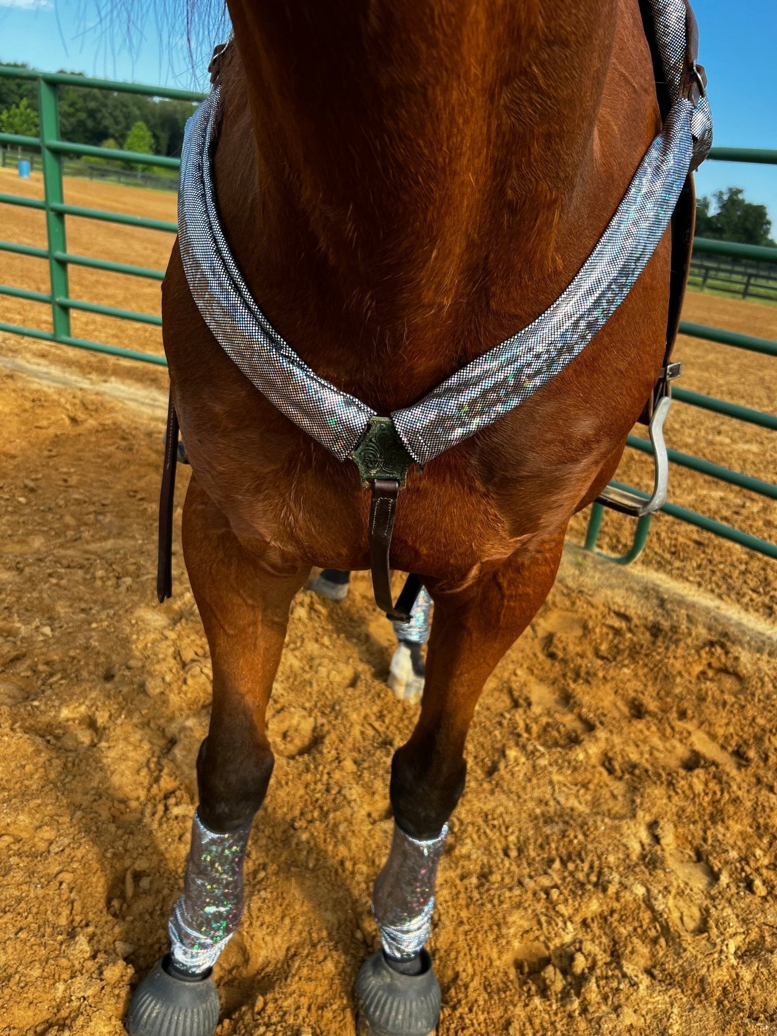 Silver Kaleidoscope Breast Collar Cover (Covers ONLY) - Riverside Rodeo Shirts