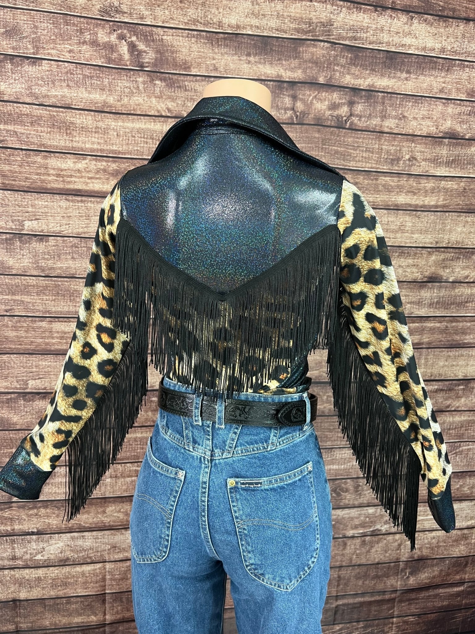 Snap Front Wildcat Rodeo Shirt with Sleeve and Back Yoke Fringe - Riverside Rodeo Shirts