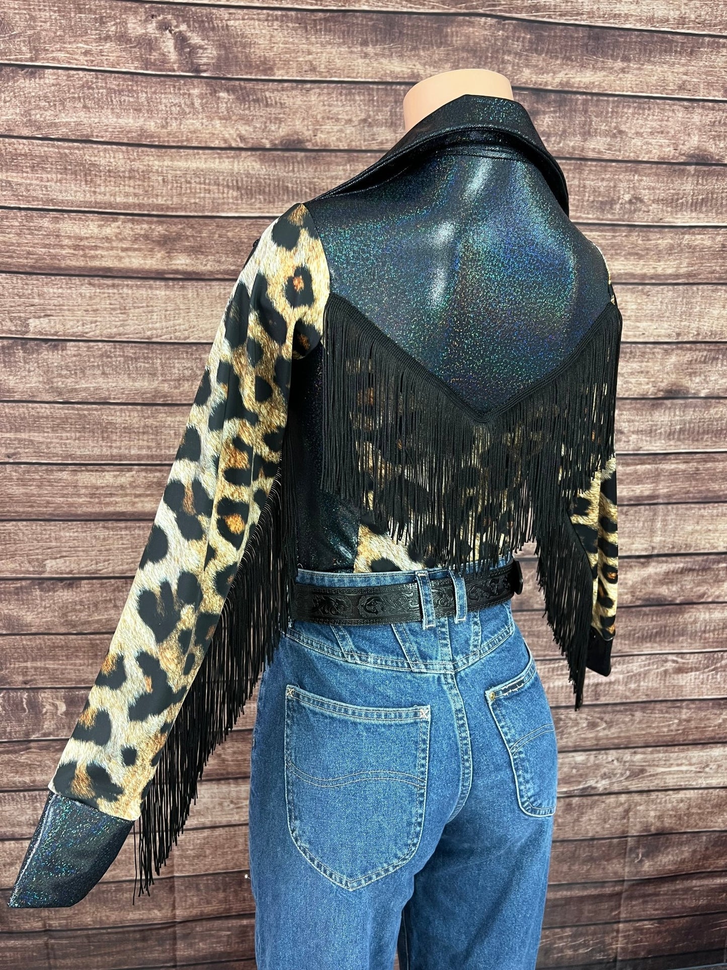 Snap Front Wildcat Rodeo Shirt with Sleeve and Back Yoke Fringe - Riverside Rodeo Shirts