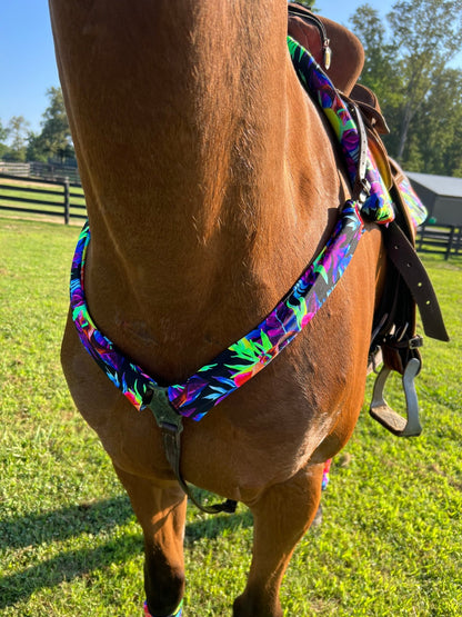 Sonic Bloom Print Breast Collar Cover (Covers ONLY) - Riverside Rodeo Shirts