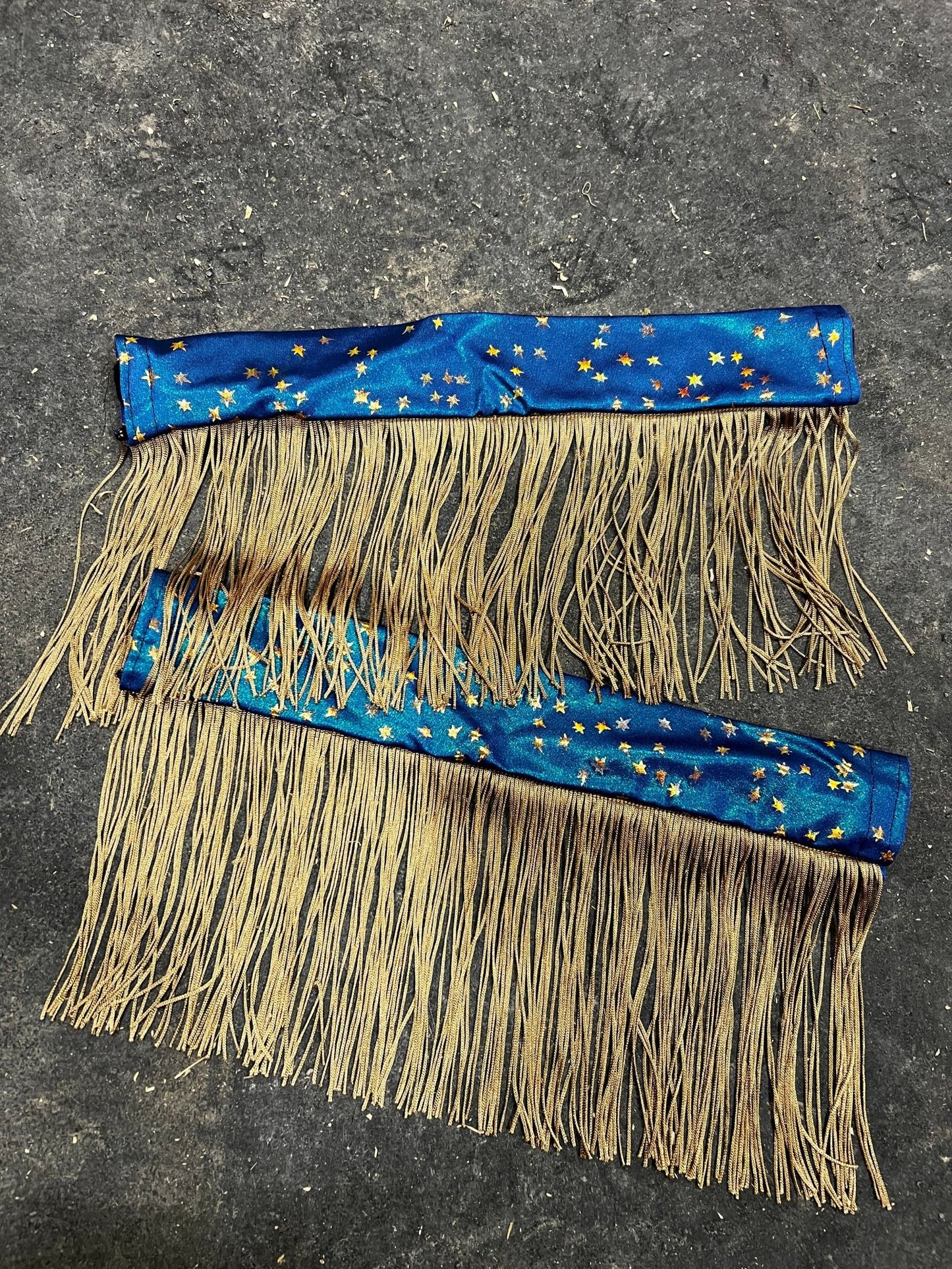 Stardust Breast Collar Cover with Gold Chainette Fringe (Covers ONLY) - Riverside Rodeo Shirts