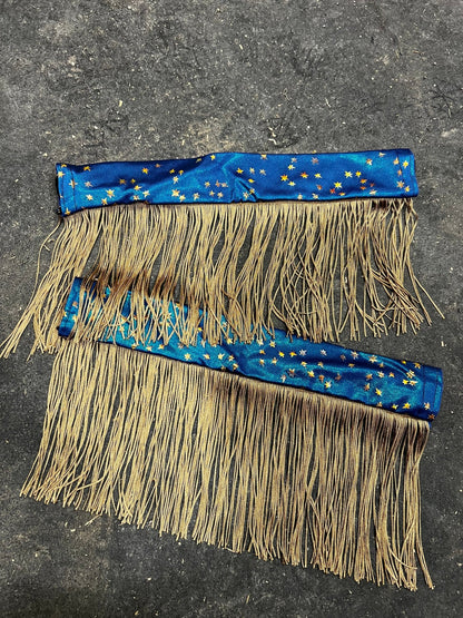 Stardust Breast Collar Cover with Gold Chainette Fringe (Covers ONLY) - Riverside Rodeo Shirts
