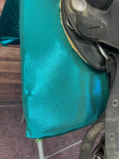 Teal Metallic Western Saddle Pad COVER (Saddle Pad Cover Only) - Riverside Rodeo Shirts
