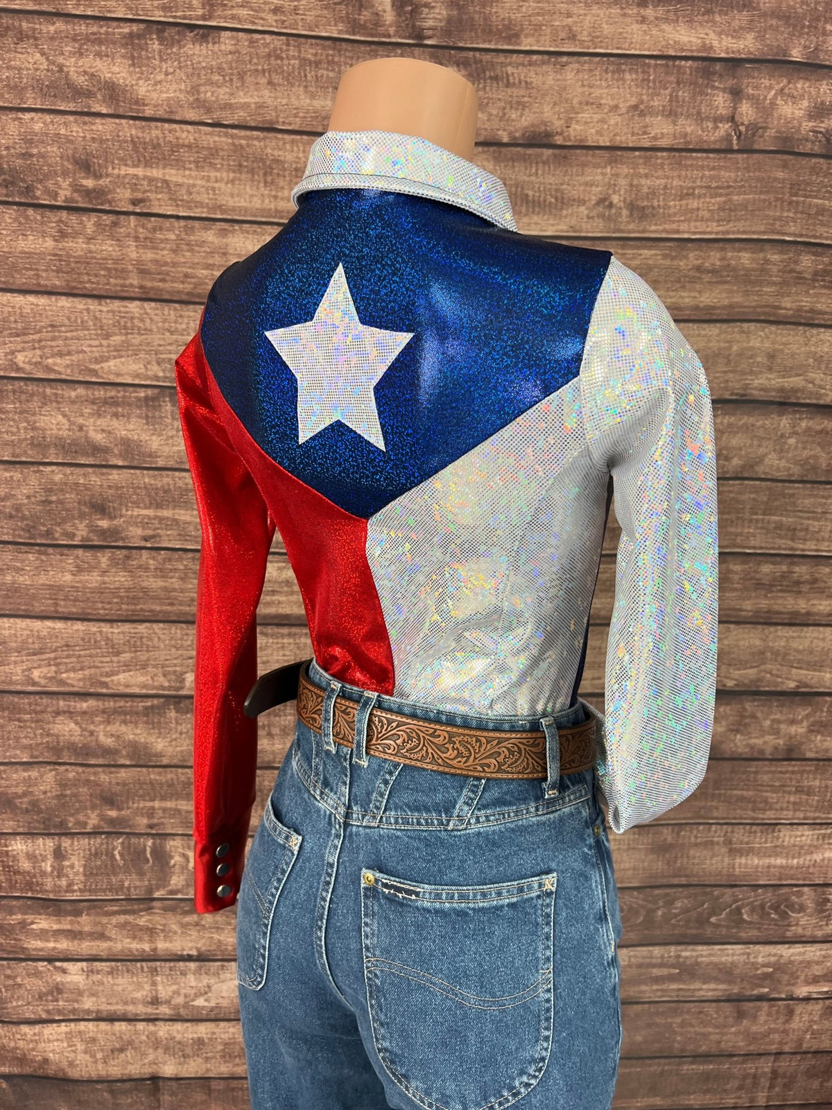 The Texan Zipper Front Rodeo Shirt with Star Applique - Riverside Rodeo Shirts