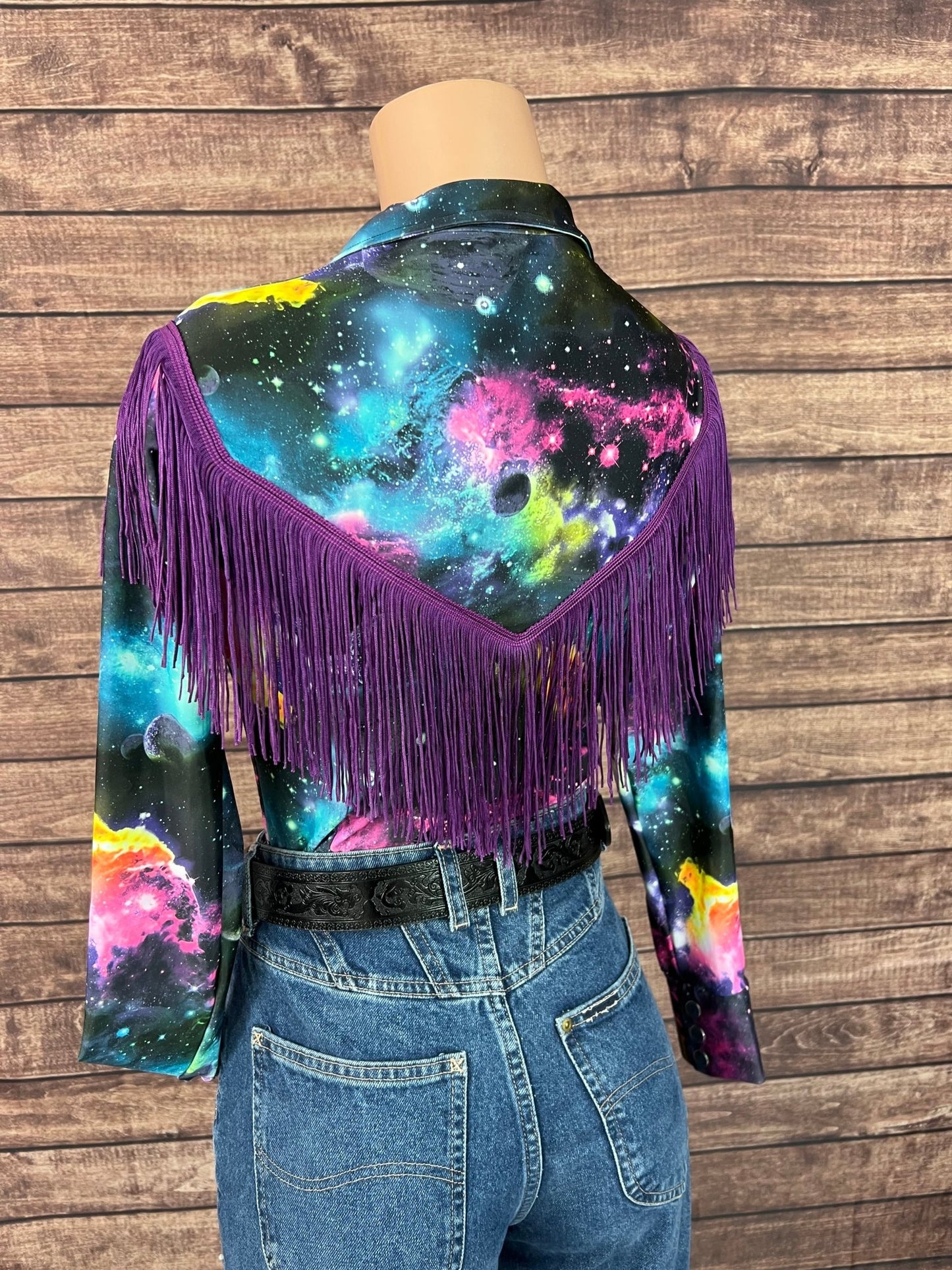 Twila Zipper Front Rodeo Shirt with Over the Shoulder Yoke Fringe - Riverside Rodeo Shirts