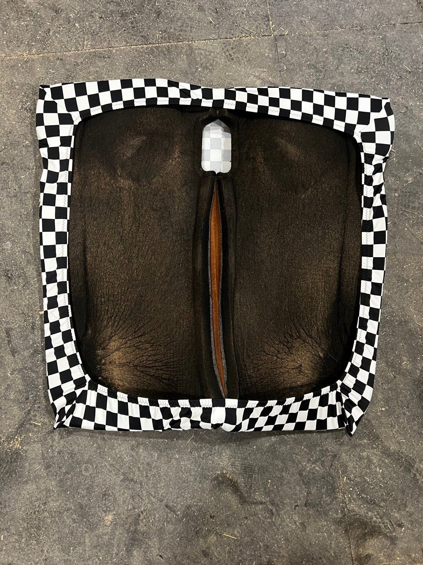 Western Saddle Pad COVER in Black and White Checkered (Saddle Pad Cover Only) - Riverside Rodeo Shirts