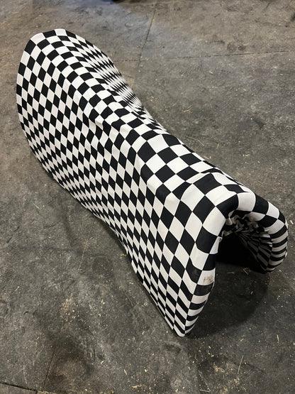 Western Saddle Pad COVER in Black and White Checkered (Saddle Pad Cover Only) - Riverside Rodeo Shirts