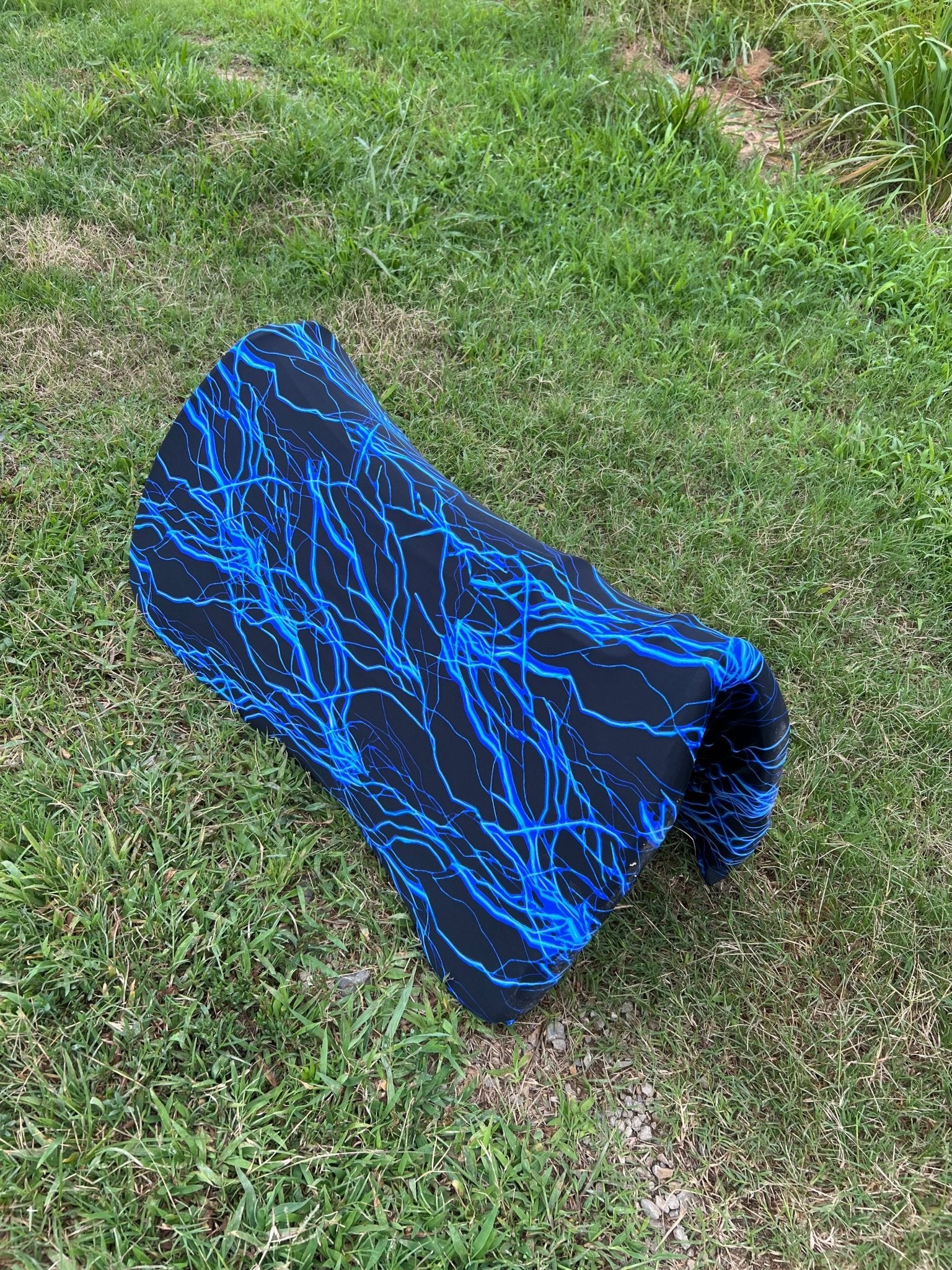 Western Saddle Pad COVER in Neon Blue Lightning (Saddle Pad Cover Only) - Riverside Rodeo Shirts