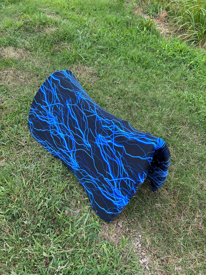 Western Saddle Pad COVER in Neon Blue Lightning (Saddle Pad Cover Only) - Riverside Rodeo Shirts