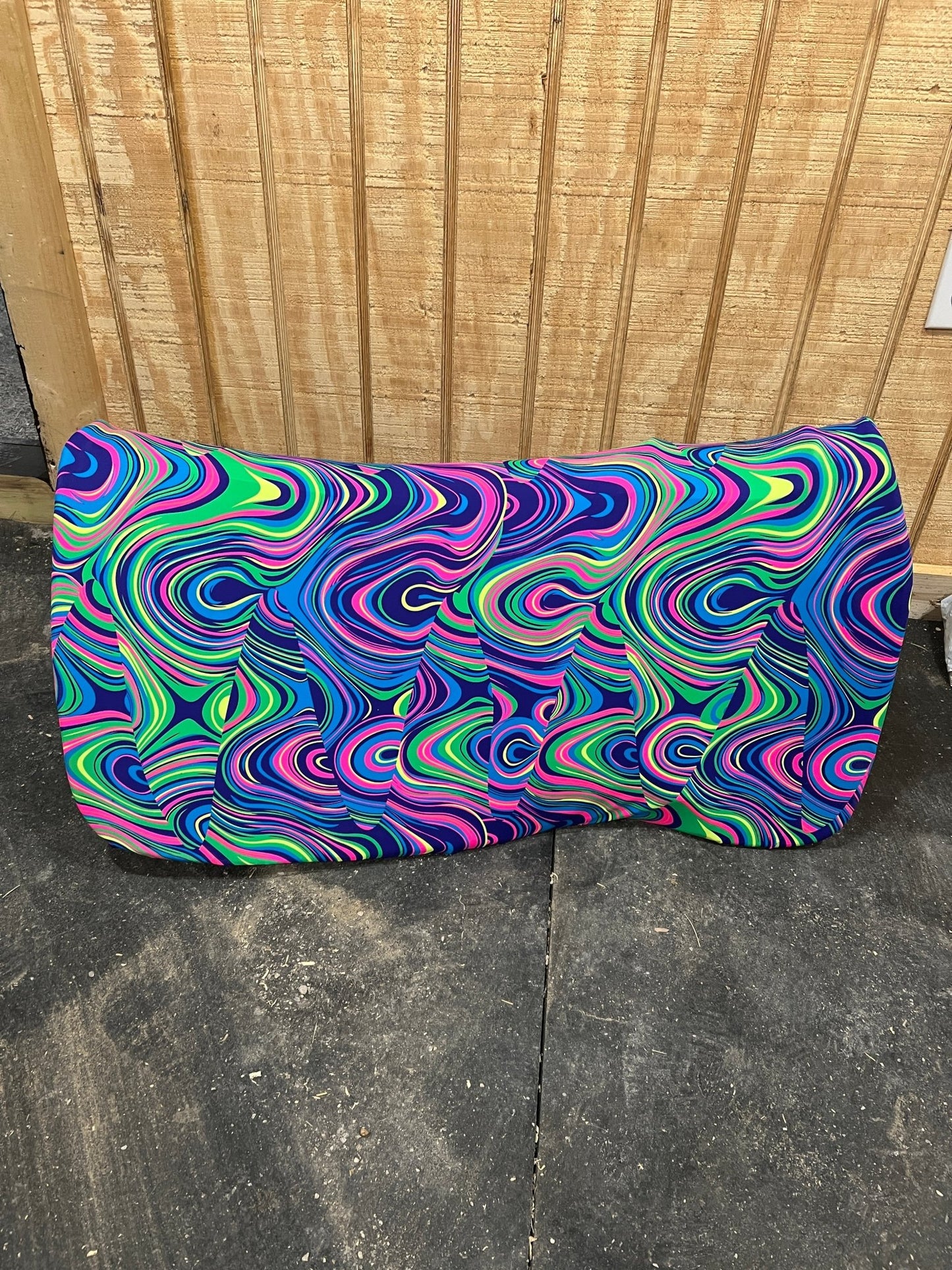 Western Saddle Pad COVER in Neon Glow Worm (Saddle Pad Cover Only) - Riverside Rodeo Shirts