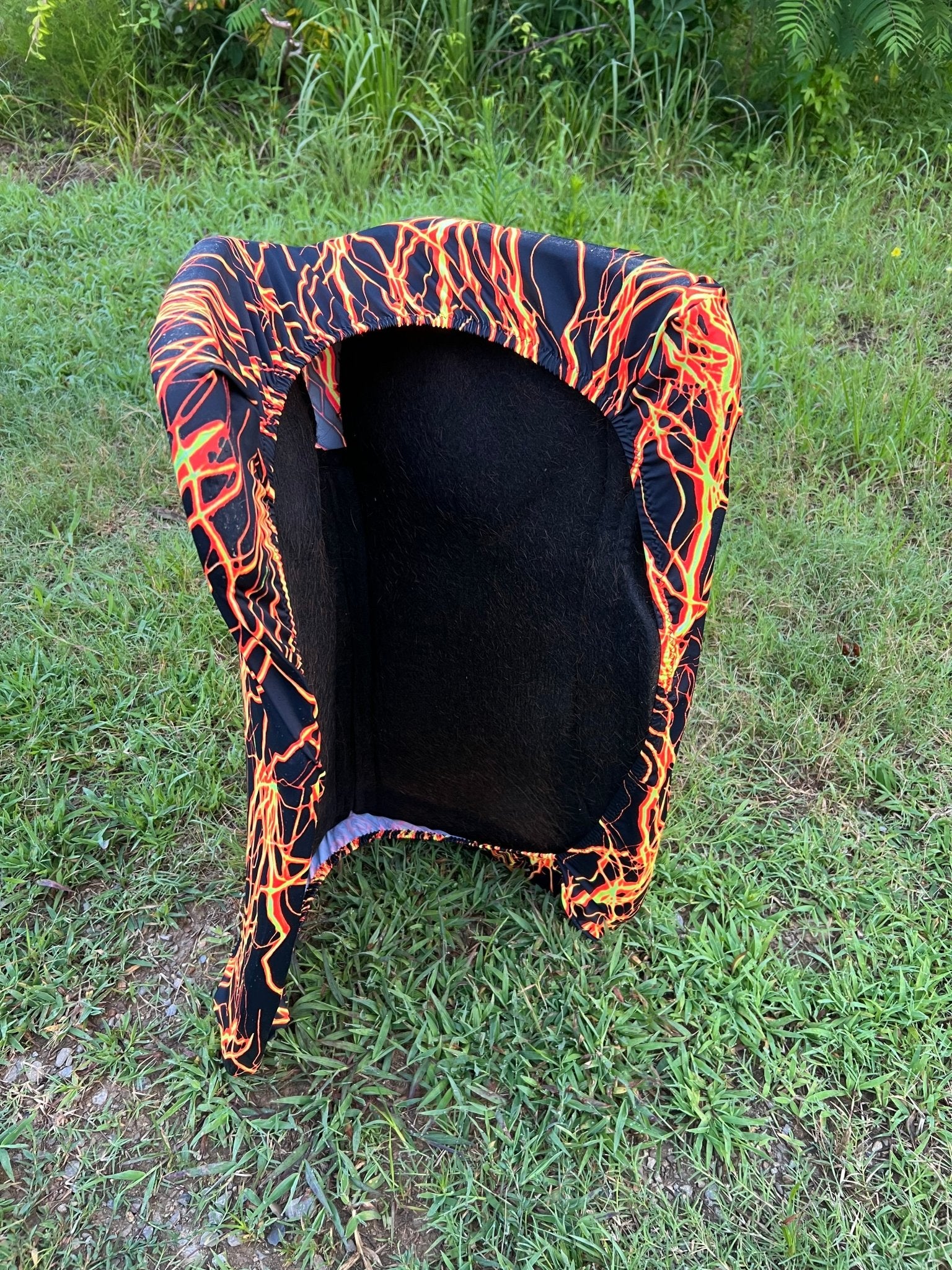 Western Saddle Pad COVER in Neon Orange Lightning (Saddle Pad Cover Only) - Riverside Rodeo Shirts