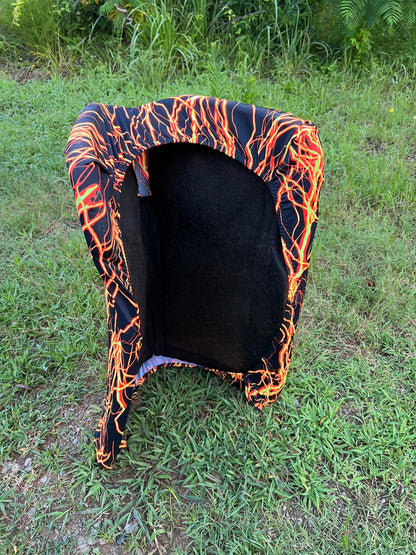 Western Saddle Pad COVER in Neon Orange Lightning (Saddle Pad Cover Only) - Riverside Rodeo Shirts