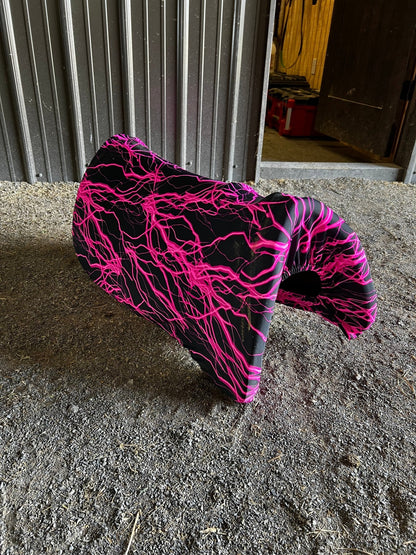 Western Saddle Pad COVER in Neon Pink Lightning (Saddle Pad Cover Only) - Riverside Rodeo Shirts