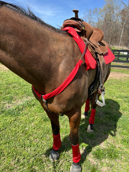 Western Saddle Pad COVER in Red Sparkly Jewel (Saddle Pad Cover Only) - Riverside Rodeo Shirts