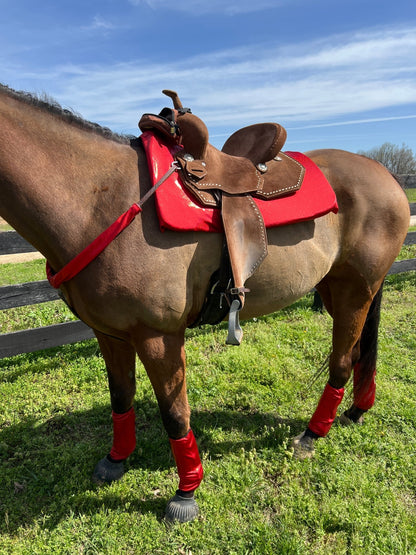 Western Saddle Pad COVER in Red Sparkly Jewel (Saddle Pad Cover Only) - Riverside Rodeo Shirts
