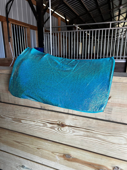 Western Saddle Pad COVER in Seafoam Holographic (Saddle Pad Cover Only) - Riverside Rodeo Shirts