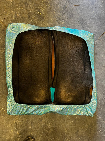 Western Saddle Pad COVER in Seafoam Holographic (Saddle Pad Cover Only) - Riverside Rodeo Shirts