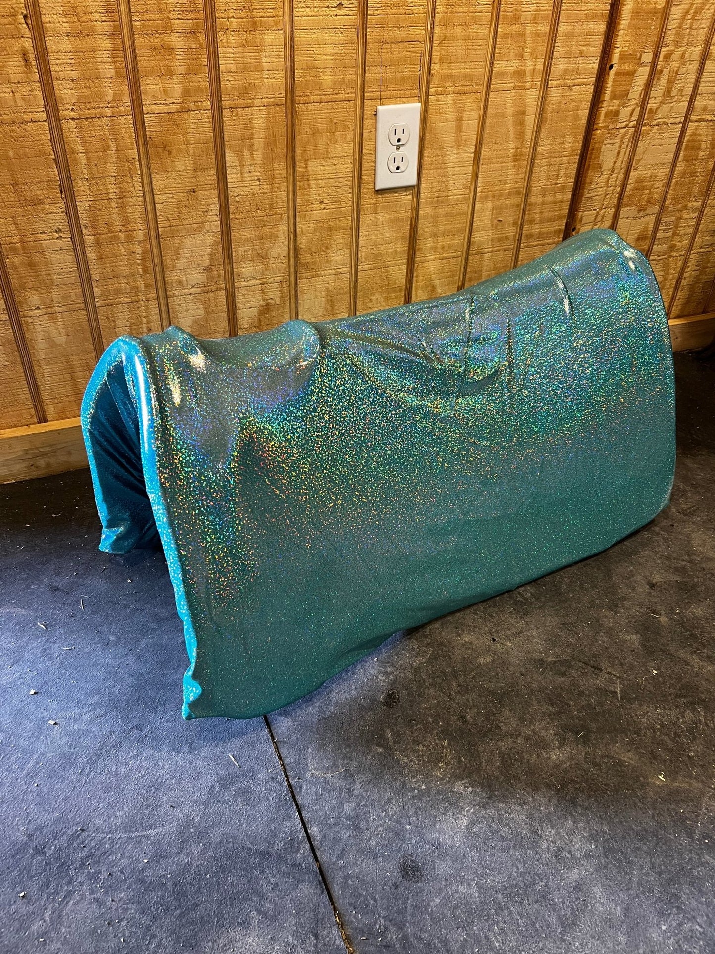 Western Saddle Pad COVER in Seafoam Holographic (Saddle Pad Cover Only) - Riverside Rodeo Shirts
