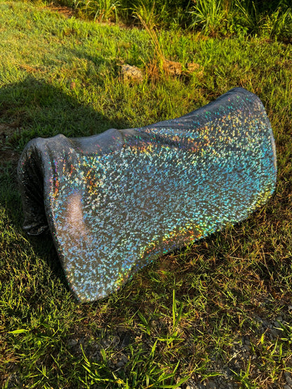 Western Saddle Pad COVER in Silver Kaleidoscope (Saddle Pad Cover Only) - Riverside Rodeo Shirts