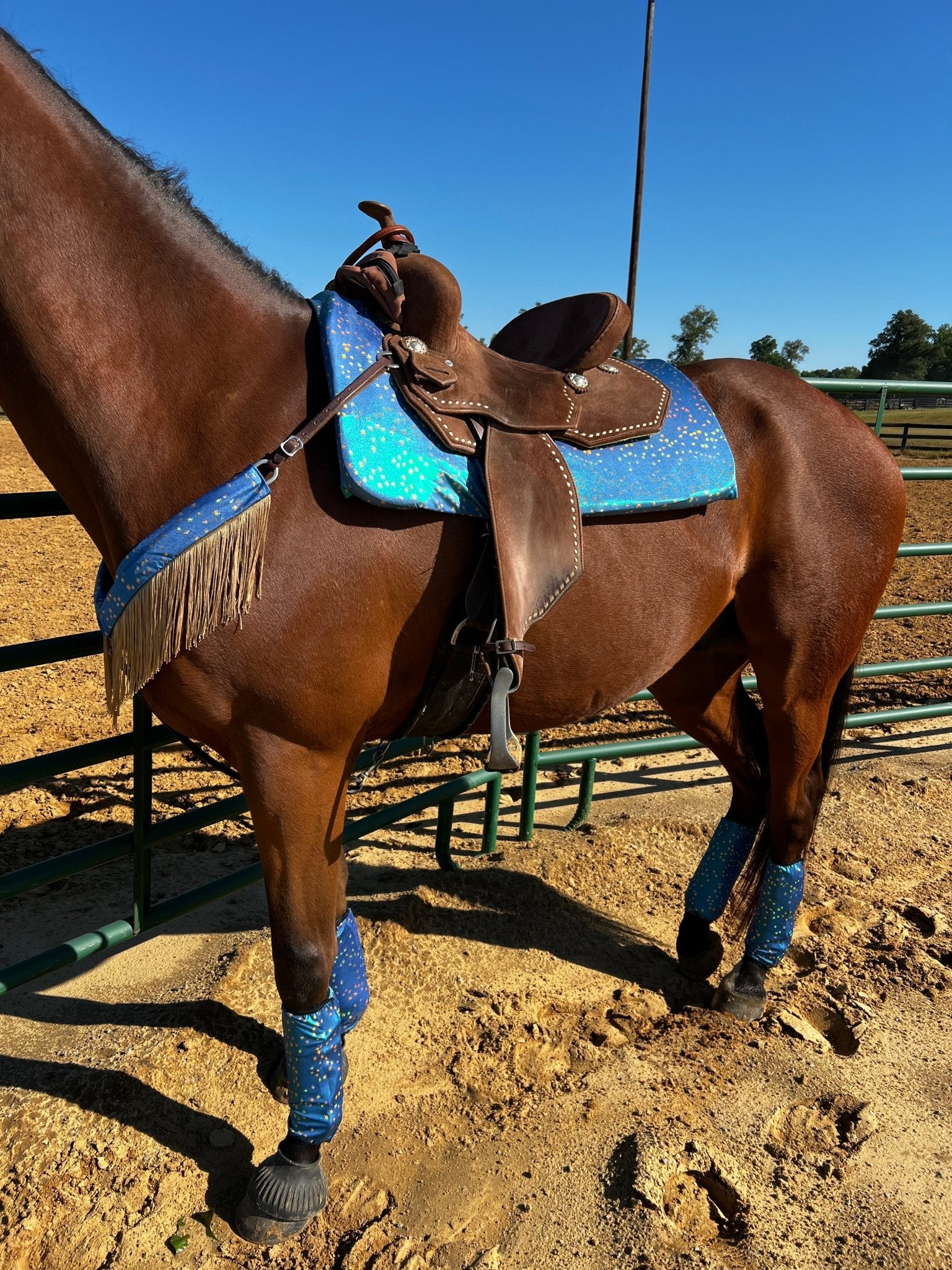 Western Saddle Pad COVER in Stardust (Saddle Pad Cover Only) - Riverside Rodeo Shirts