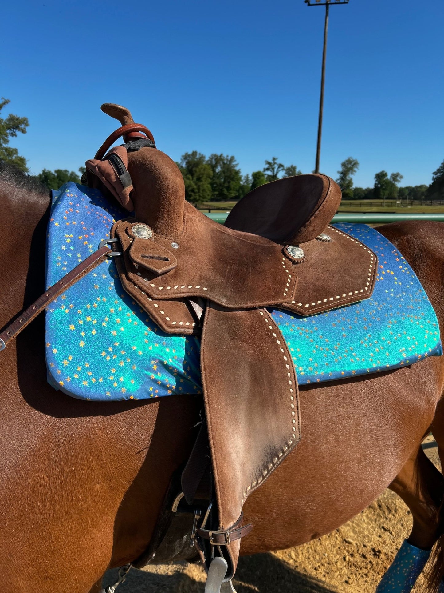 Western Saddle Pad COVER in Stardust (Saddle Pad Cover Only) - Riverside Rodeo Shirts