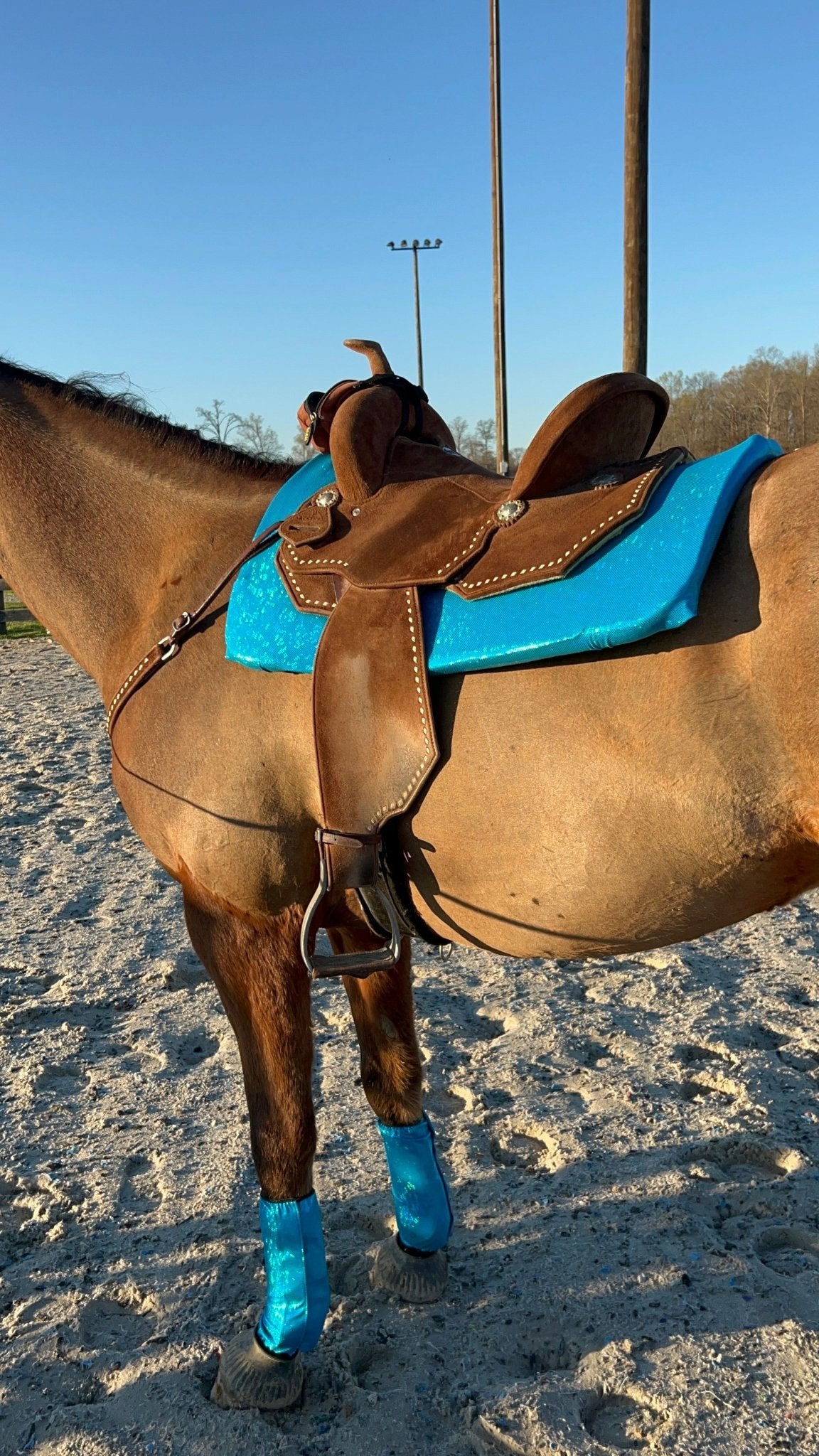 Western Saddle Pad COVER in Turquoise Kaleidoscope - Riverside Rodeo Shirts