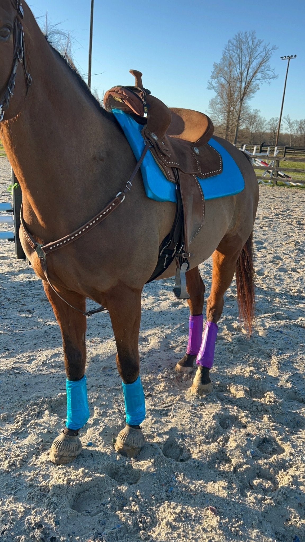 Western Saddle Pad COVER in Turquoise Kaleidoscope - Riverside Rodeo Shirts