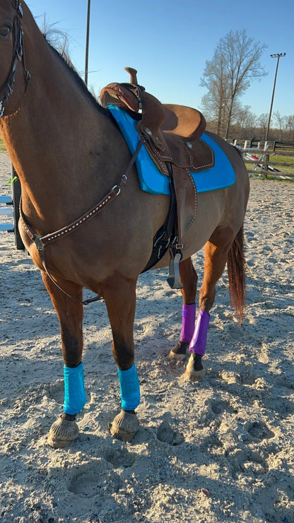 Western Saddle Pad COVER in Turquoise Kaleidoscope - Riverside Rodeo Shirts