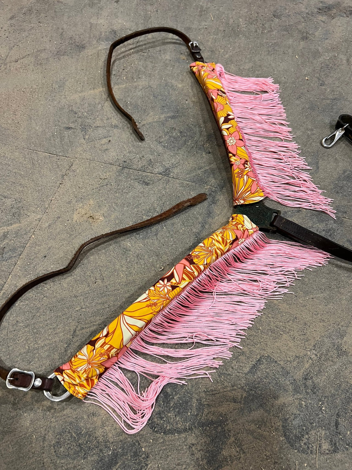 What the Floral Breast Collar Cover with Chainette Fringe (Covers ONLY) - Riverside Rodeo Shirts