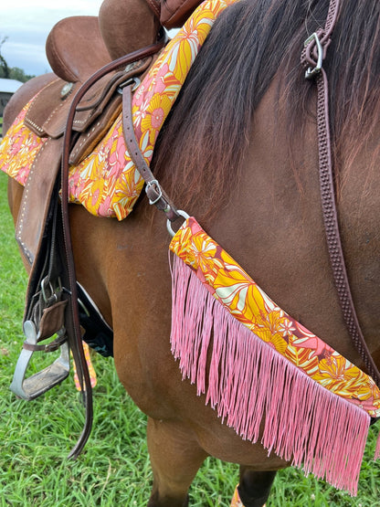 What the Floral Breast Collar Cover with Chainette Fringe (Covers ONLY) - Riverside Rodeo Shirts