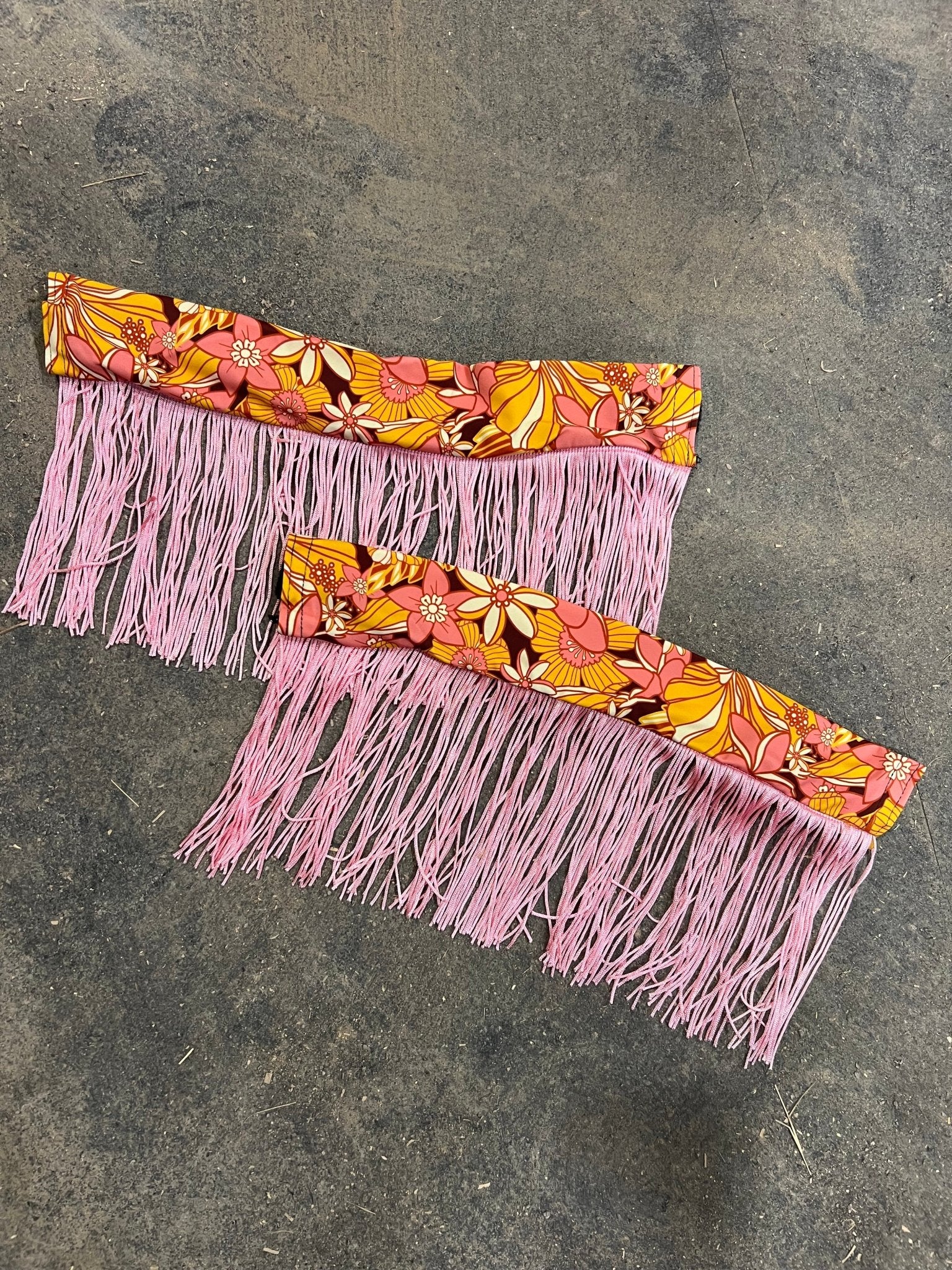 What the Floral Breast Collar Cover with Chainette Fringe (Covers ONLY) - Riverside Rodeo Shirts