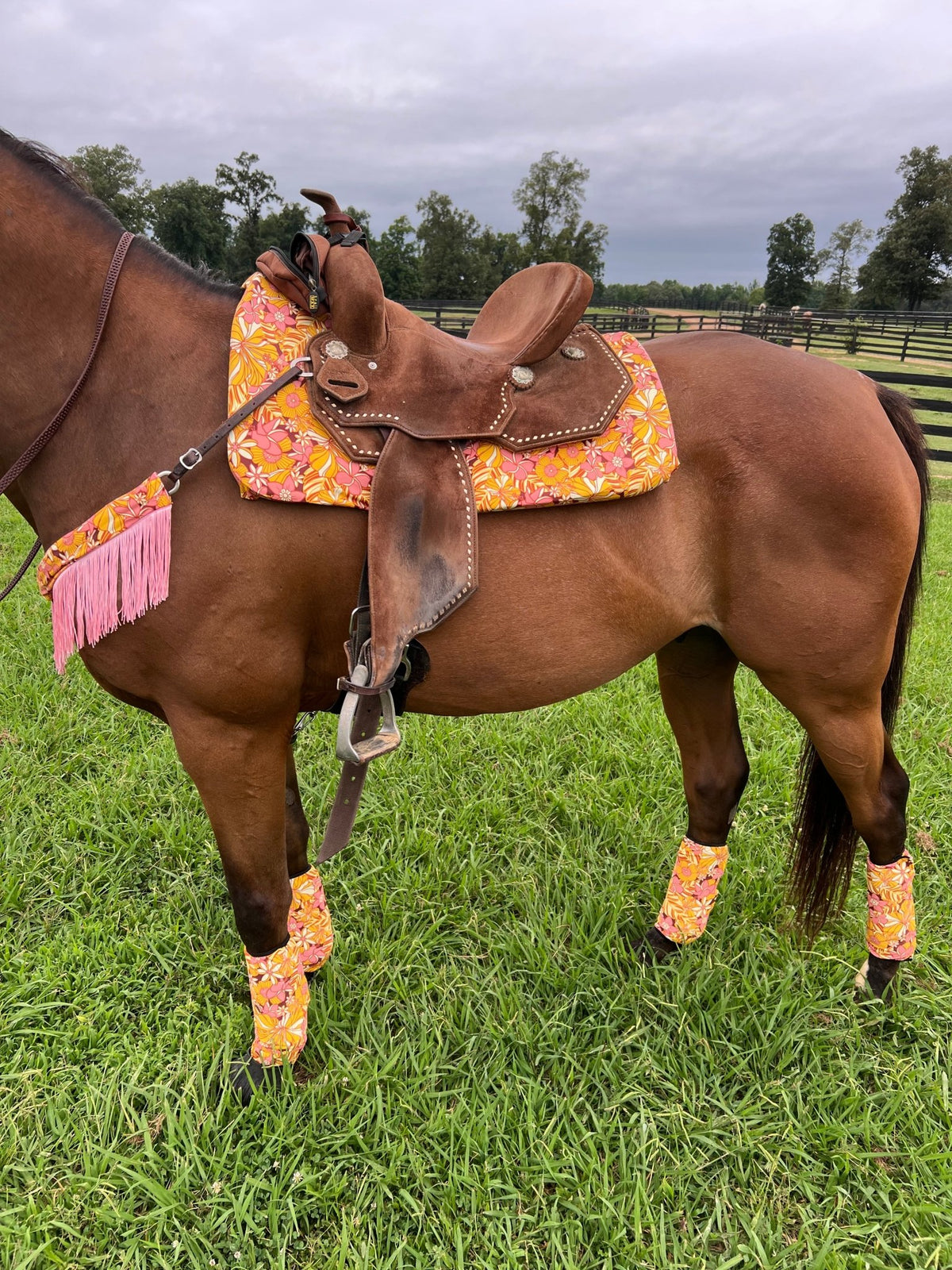 What The Floral Western Saddle Pad COVER (Saddle Pad Cover Only) - Riverside Rodeo Shirts