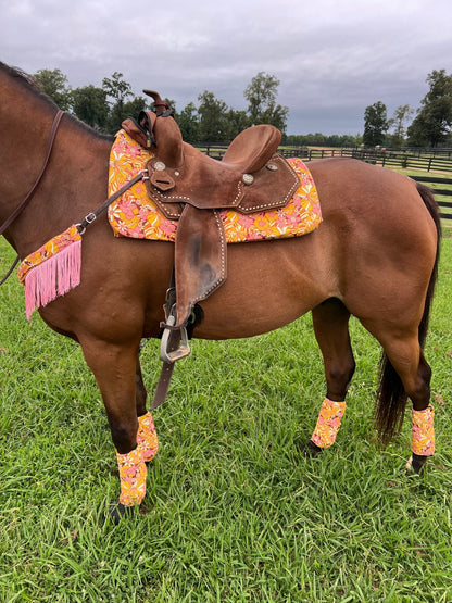 What The Floral Western Saddle Pad COVER (Saddle Pad Cover Only) - Riverside Rodeo Shirts