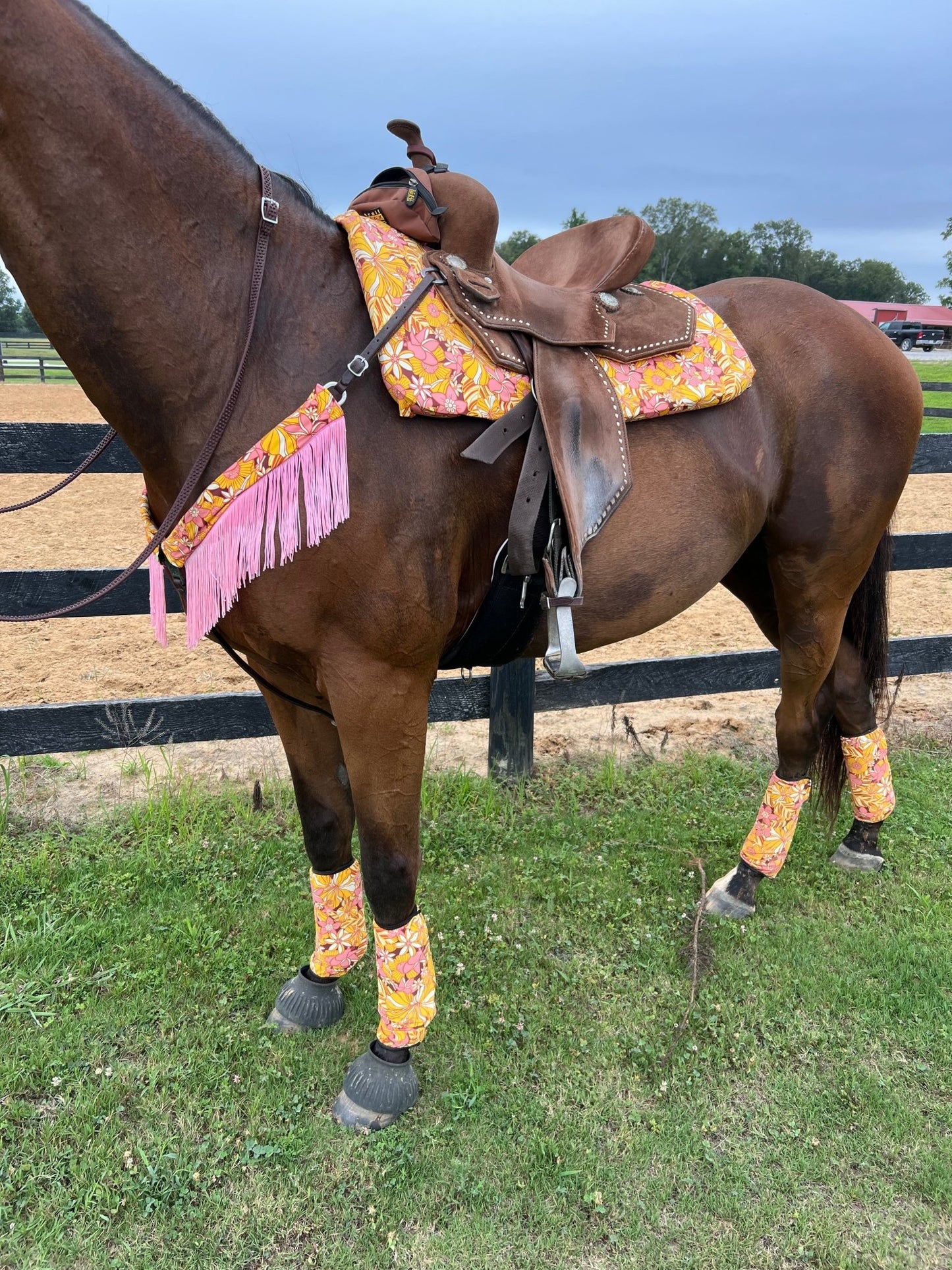 What The Floral Western Saddle Pad COVER (Saddle Pad Cover Only) - Riverside Rodeo Shirts