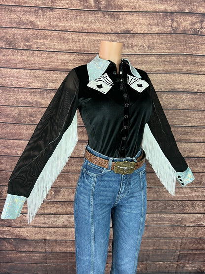 Wild Aces Velvet Snap Front Rodeo Shirt - Riverside Rodeo Shirts